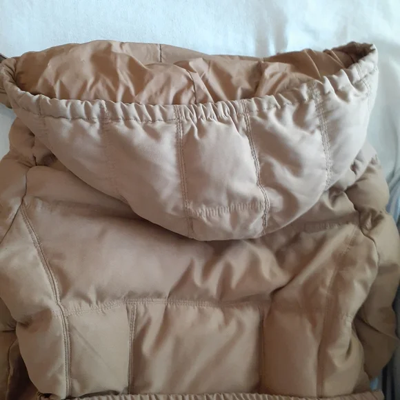 ZARA Beige Camel Down Belted Puffer Jacket/Coat - Size L - Picture 7 of 8